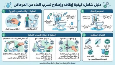 اصلاح تسرب الماء من المرحاض