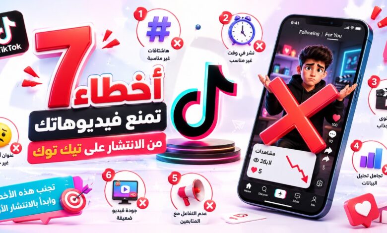 7 أخطاء تمنع فيديوهاتك من الانتشار على تيك توك